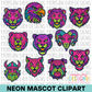 Neon Mascot Clipart Bundle