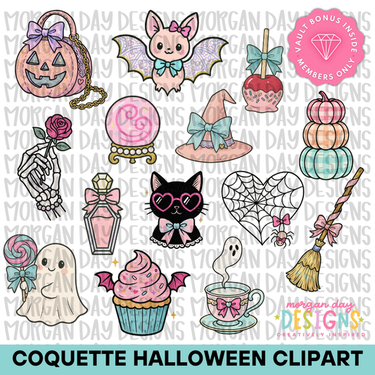 Coquette Halloween Clipart Bundle