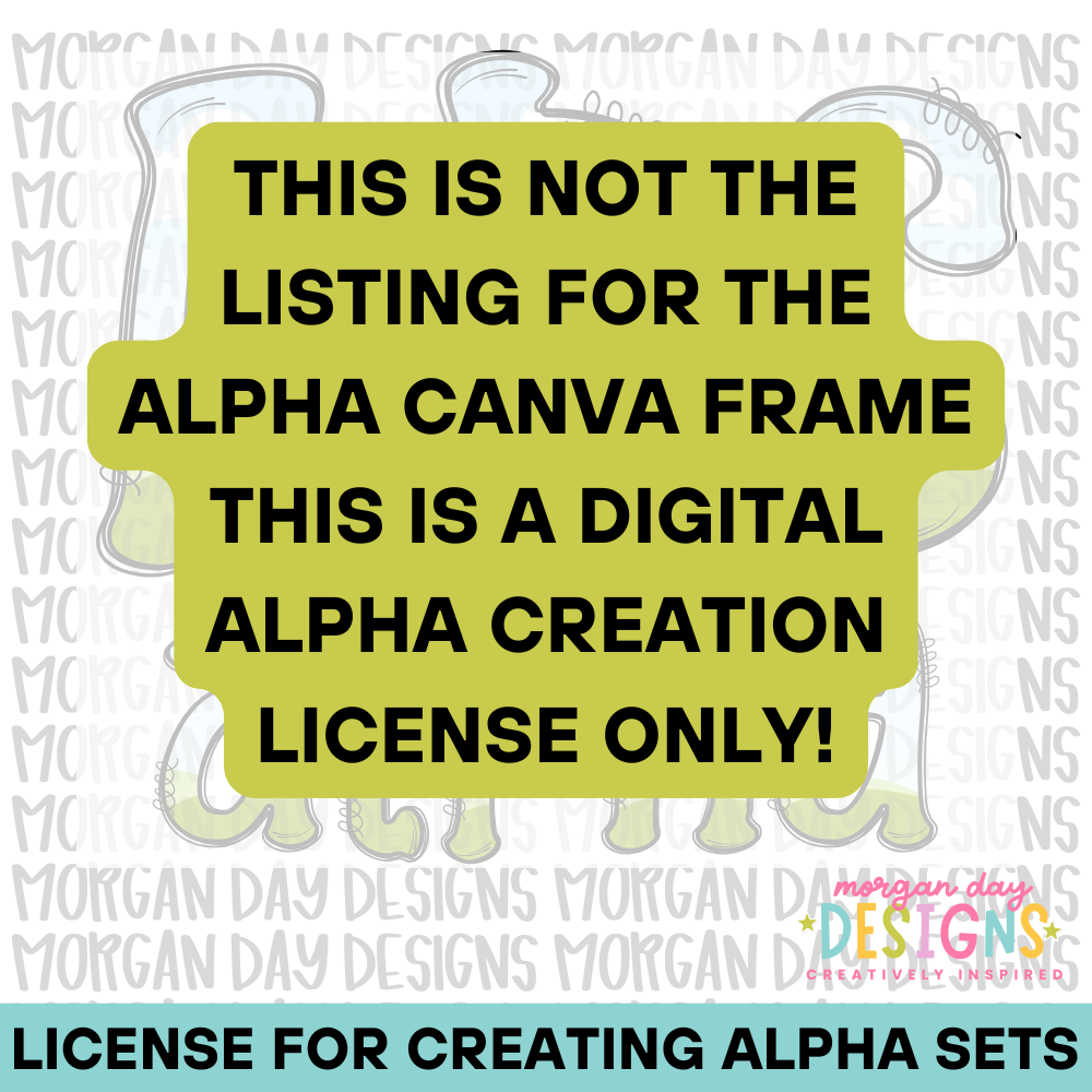 License for Selling the Doodle Alpha Canva Frame for Creating Alpha Sets