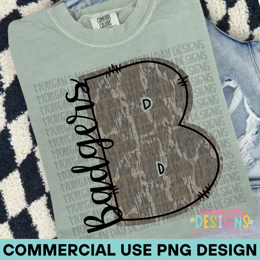 Camo Badgers PNG Design