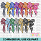 School Spirit Striped Bow Clipart