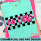 Checkered Go Cats PNG Design