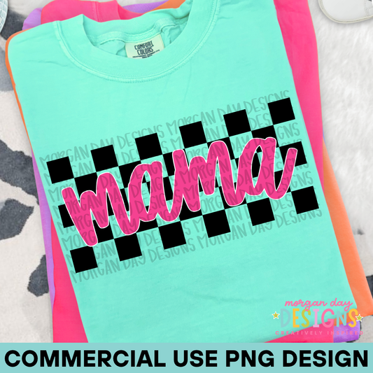 Checkered Mama PNG Design