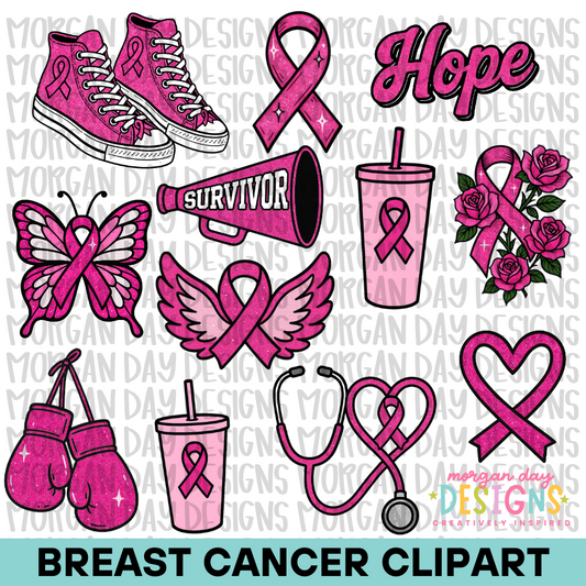 Breast Cancer Awareness Clipart Bundle