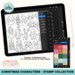 Christmas Characters | Procreate Stamp Collection + Color Palette