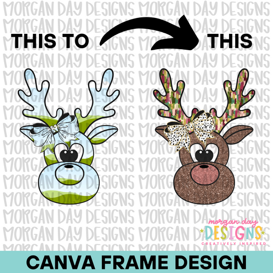 Coquette Reindeer Canva Frame
