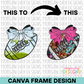 Coquette Football Canva Frame