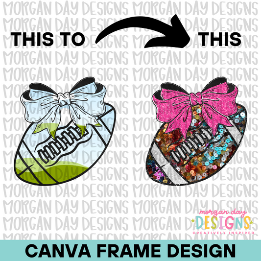Coquette Football Canva Frame