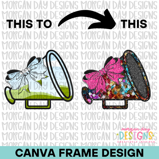 Coquette Megaphone Canva Frame