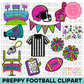 Preppy Football Clipart Bundle