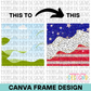 Double Wavy Background Canva Frame