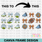 Coquette Football Cheer Canva Frame