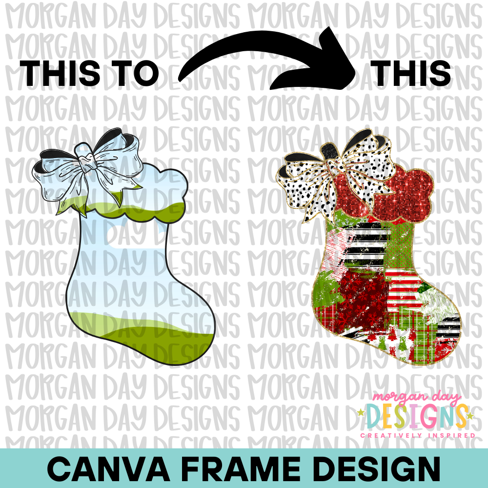 Christmas Stocking Canva Frame