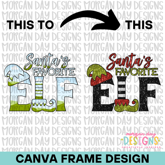 Santa's Favorite Elf Canva Frame