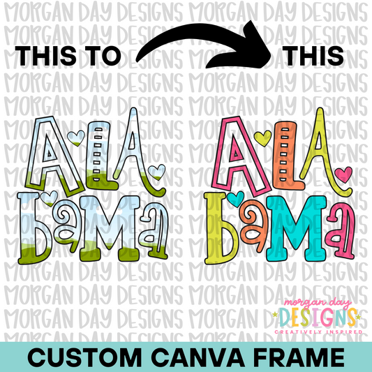 Custom State Canva Frame