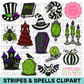 Stripes and Spells Clipart Bundle