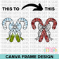 Coquette Candy Canes Canva Frame