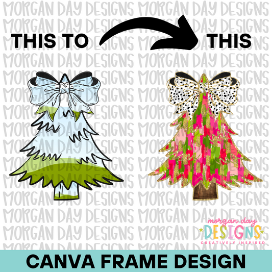 Coquette Christmas Tree Canva Frame