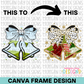 Coquette Christmas Bells Canva Frame