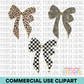 Leopard Camo and Checkered Bow Clipart