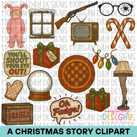A Christmas Story Clipart Bundle
