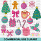 Pink Christmas Clipart Bundle