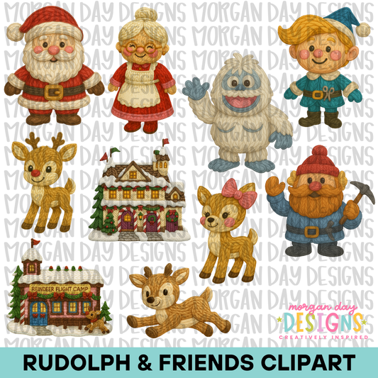 Rudolph & Friends Clipart Bundle