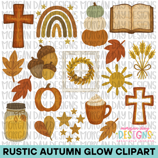 Rustic Autumn Glow Clipart Bundle